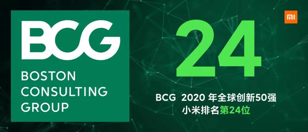 BCG 2020年全球创新50强 小米入选